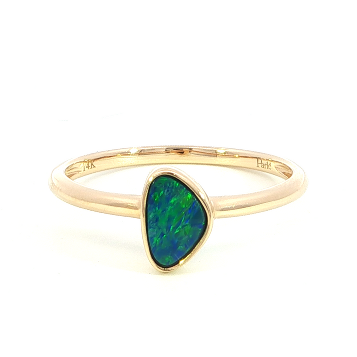 14k Yellow Gold Freeform Opal Free Form Ring