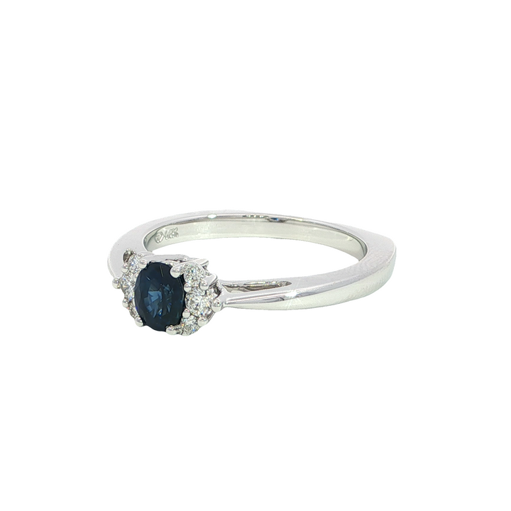 14k White Gold Oval Sapphire Ring