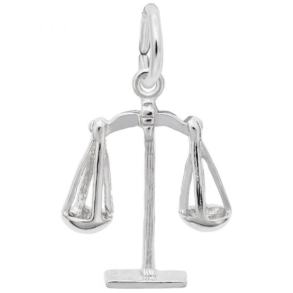 Sterling Silver 3D Scales of Justice Charm