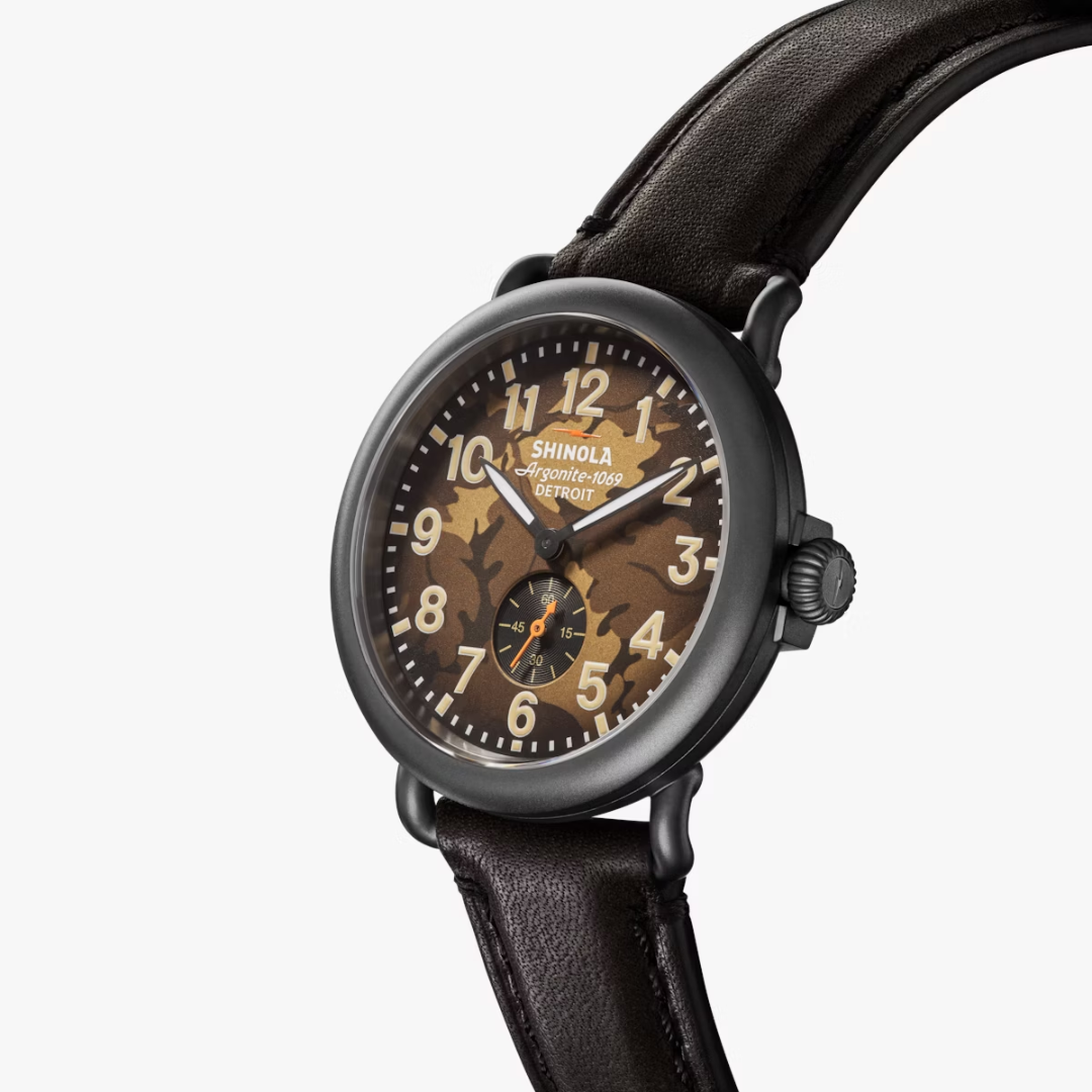 Shinola Gun Meatl Finish Runwell Men's 47mm Quartz Watch with Small Seconds SO120291086