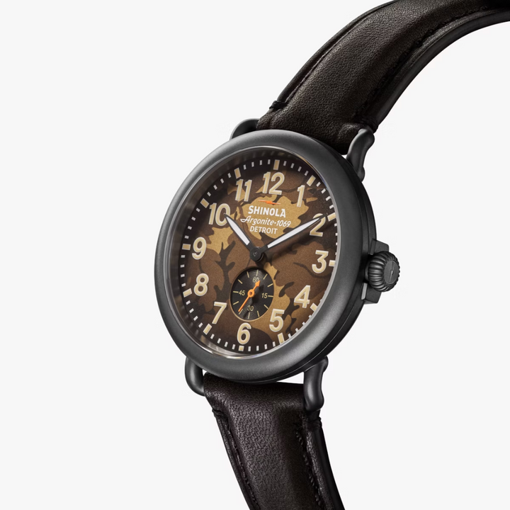 Shinola Gun Meatl Finish Runwell Men's 47mm Quartz Watch with Small Seconds SO120291086