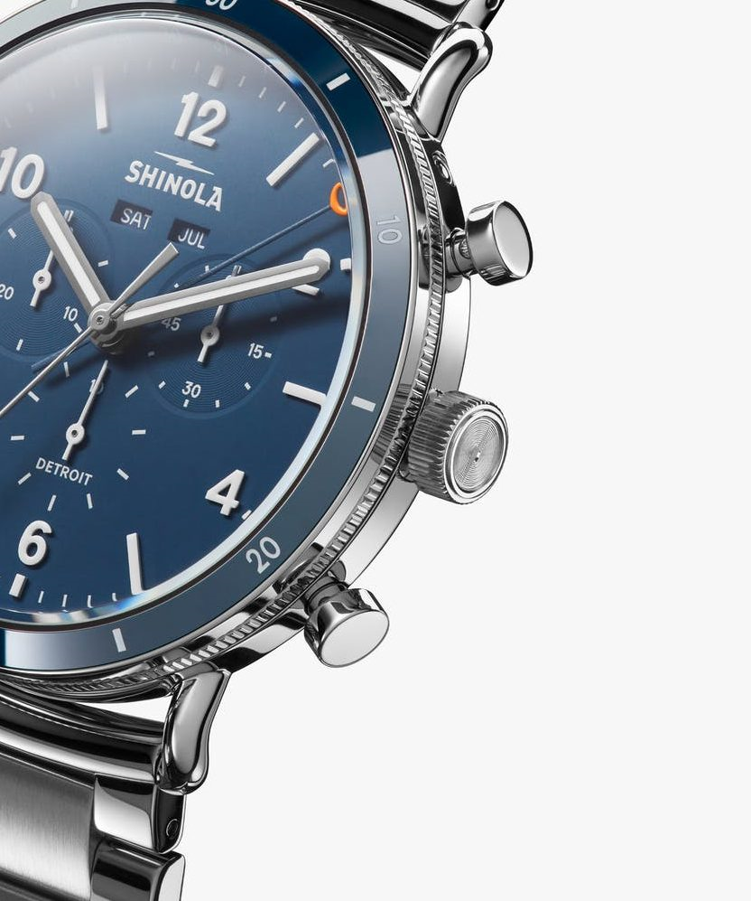 Shinola Midnight Blue Dial Canfield Men's 45mm Quartz Watch with Chronograph S0120089890