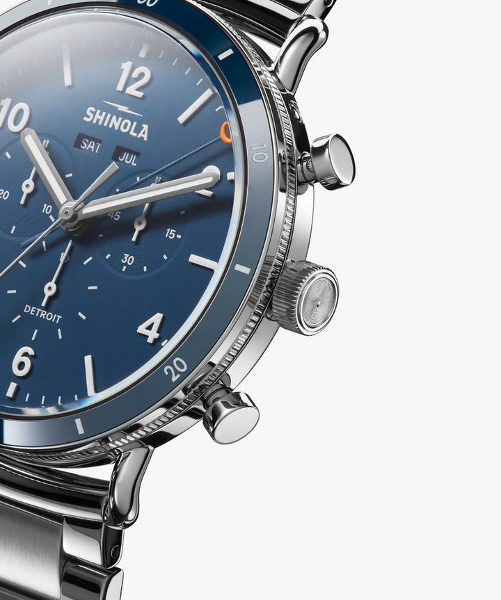 Shinola Midnight Blue Dial Canfield Men's 45mm Quartz Watch with Chronograph S0120089890