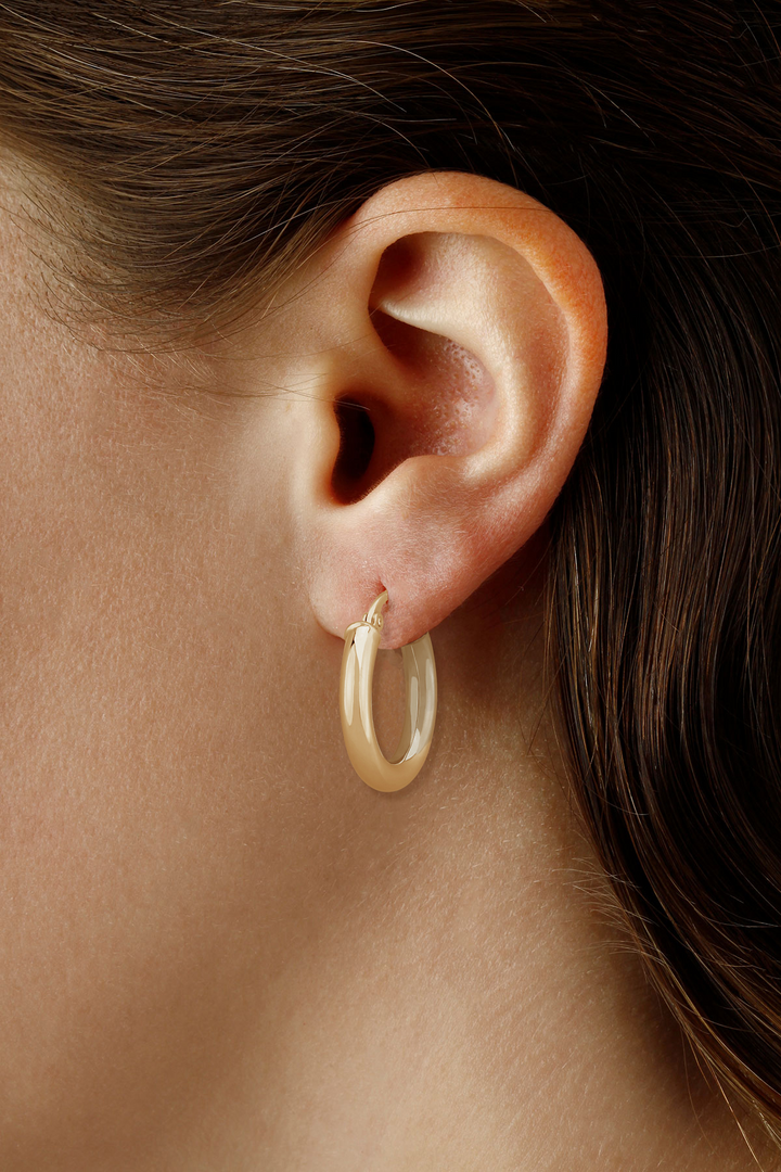 Earrings Medium Hoop 14 Karat Yellow Polished