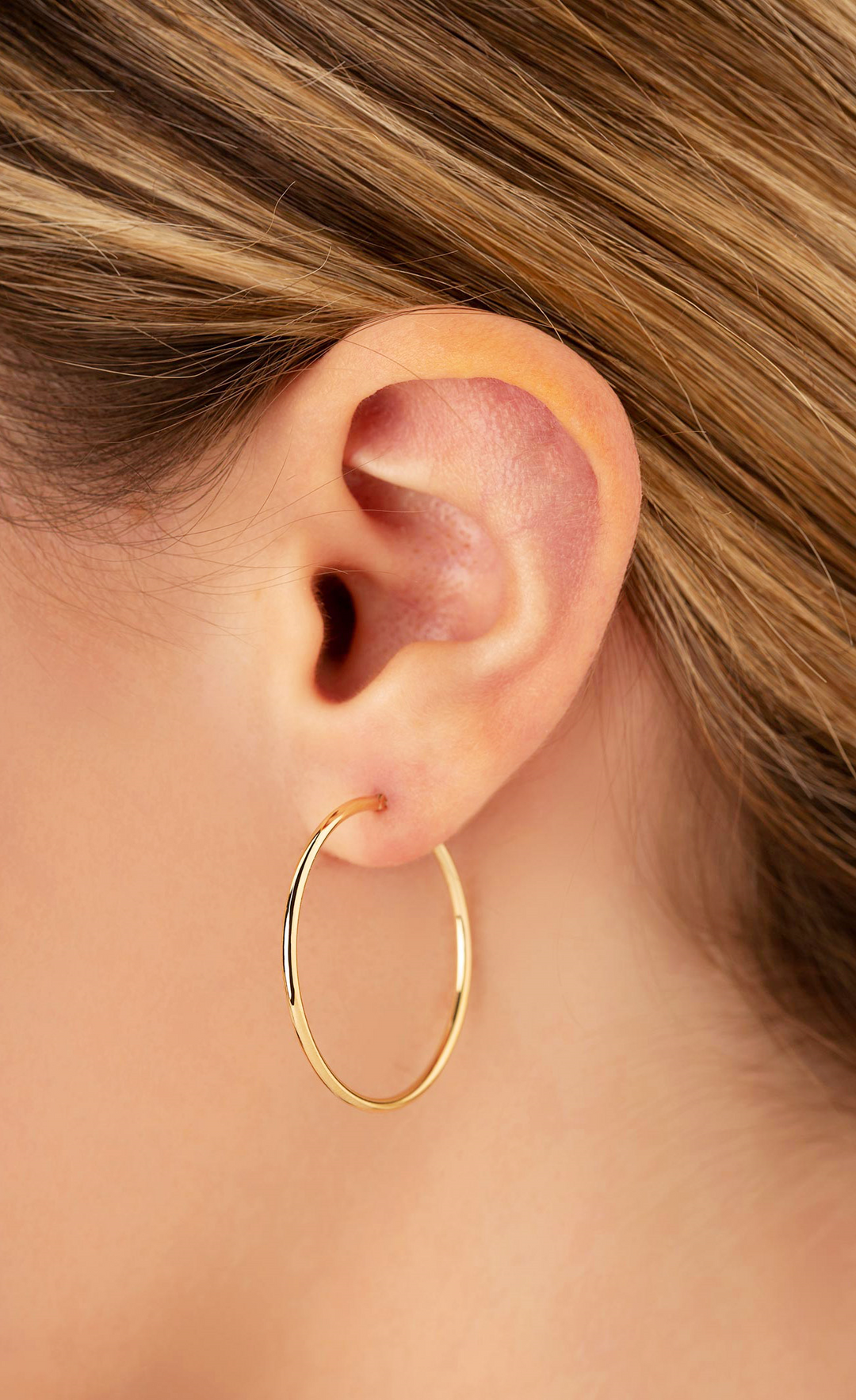 Tube Hoop 1.5x30mm Earrings 14k Yellow Gold Polished