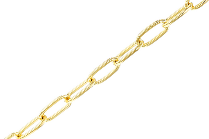 7 Inch Polished Paperclip Chain 14k Yellow Gold with Lobster Clasp