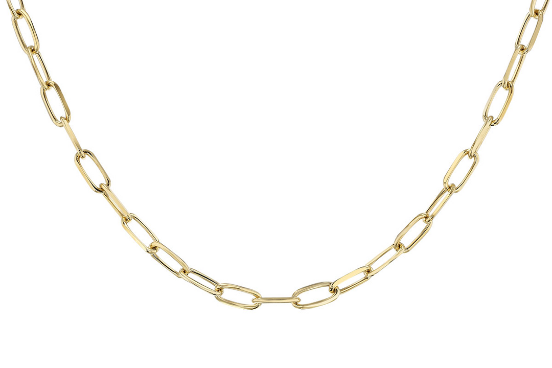 8 inch Solid Paperclip Bracelet, 14k Yellow Gold