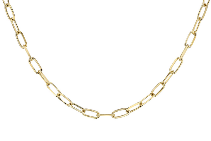 8 inch Solid Paperclip Bracelet, 14k Yellow Gold