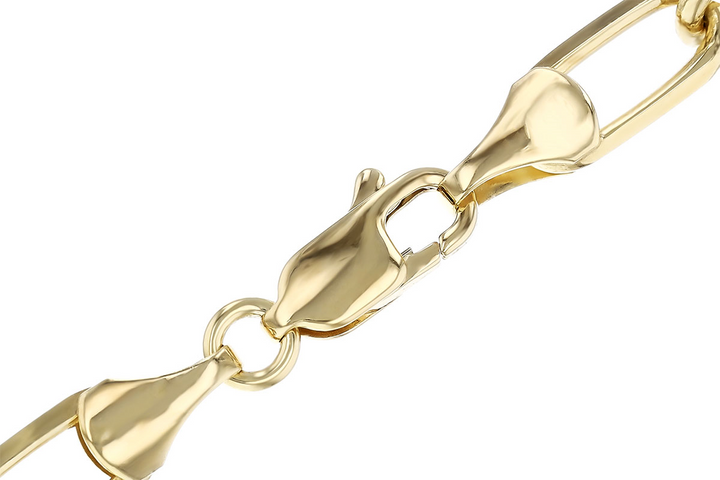 8 inch Solid Paperclip Bracelet, 14k Yellow Gold
