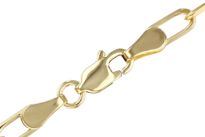 Paperclip Bracelet, 14k Yellow Gold