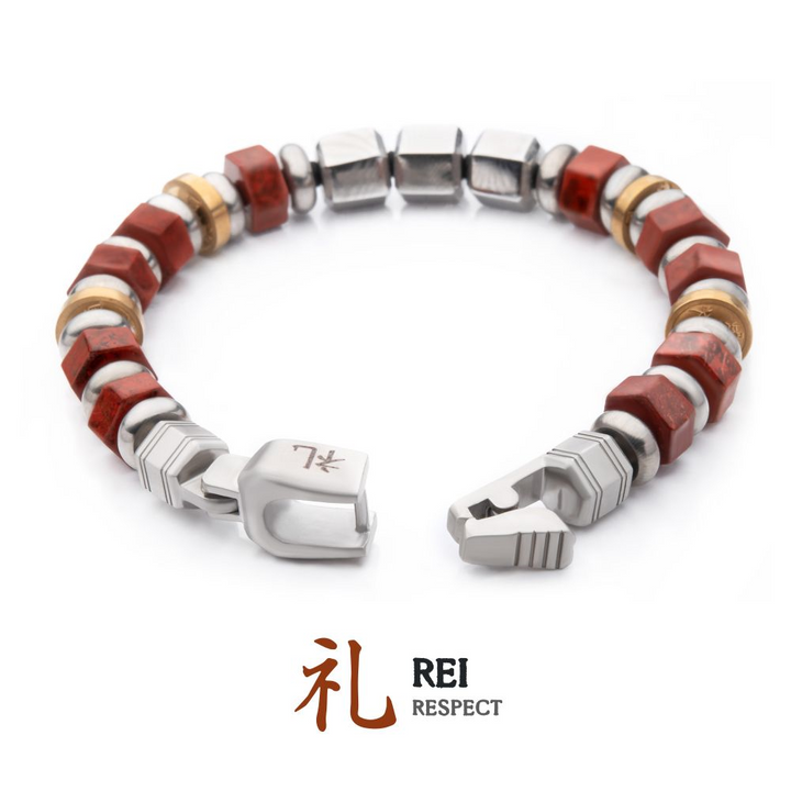 Bushido Jasper, Mokume Virtue Bracelet - REI: Respect