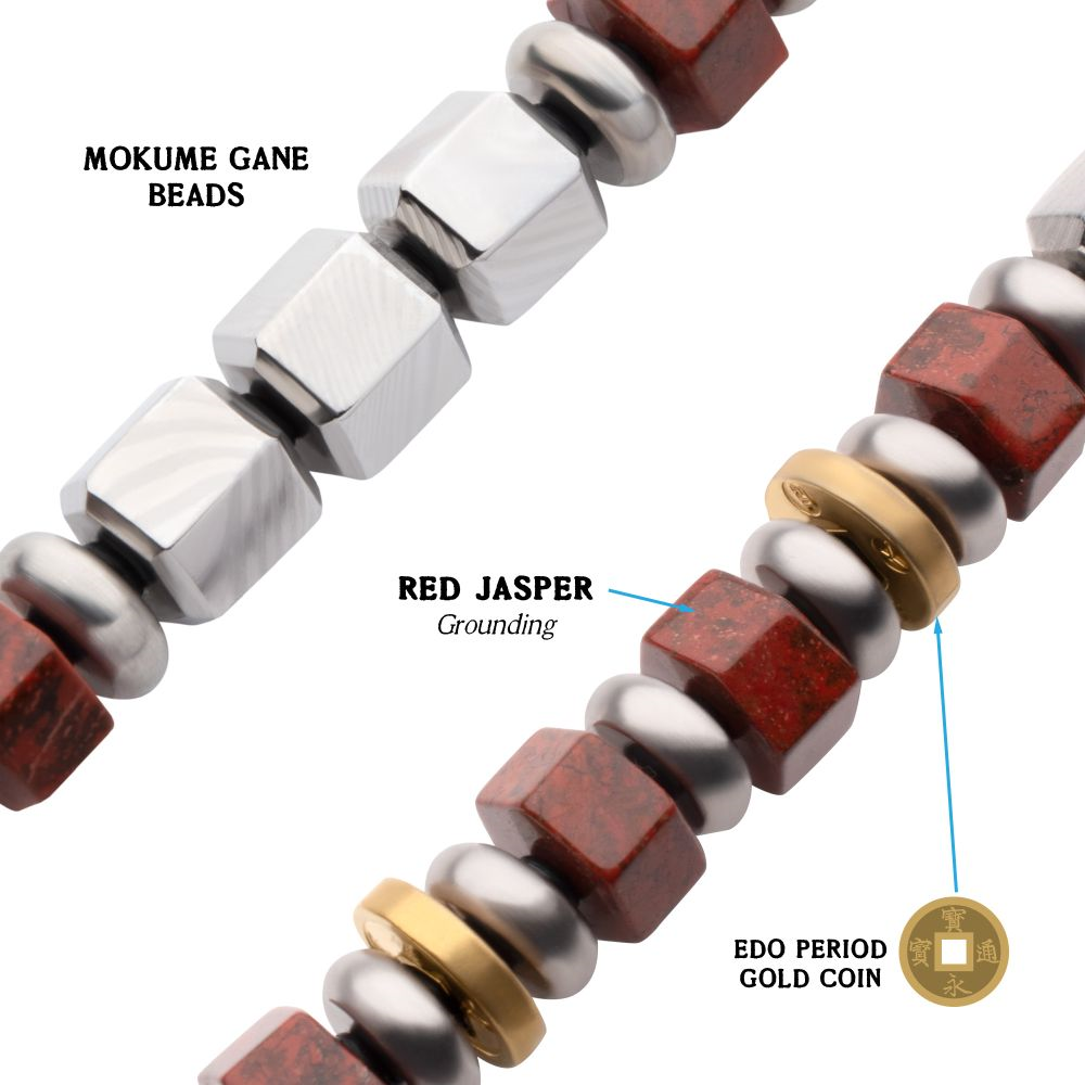 Bushido Jasper, Mokume Virtue Bracelet - REI: Respect