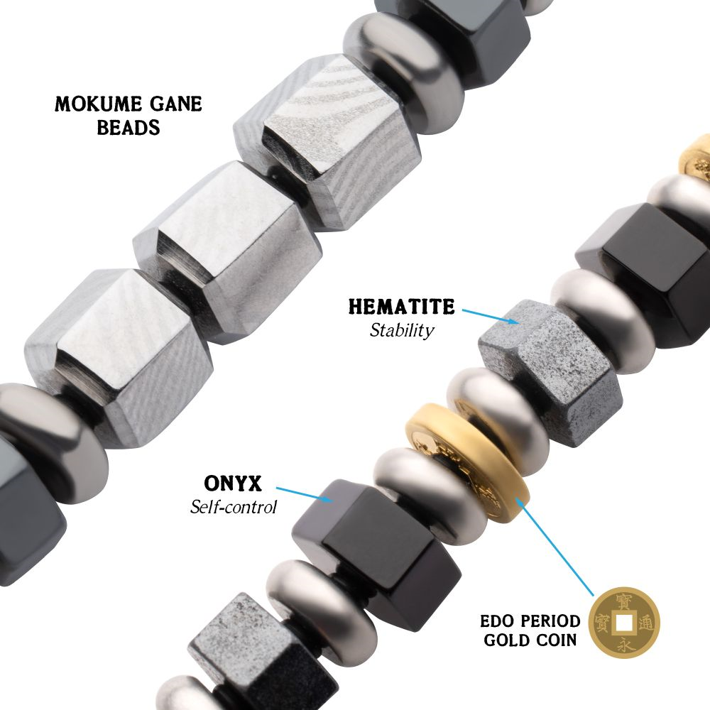 Bushido Virtue Bracelet - RONIN: Self-Control 7.75 inch