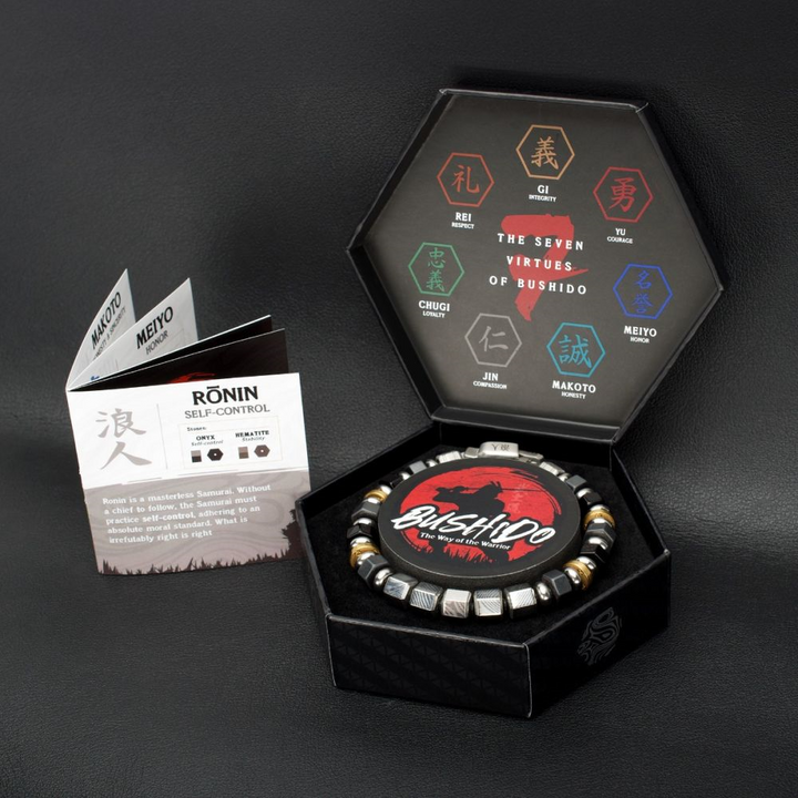 Bushido Virtue Bracelet - RONIN: Self-Control 7.75 inch