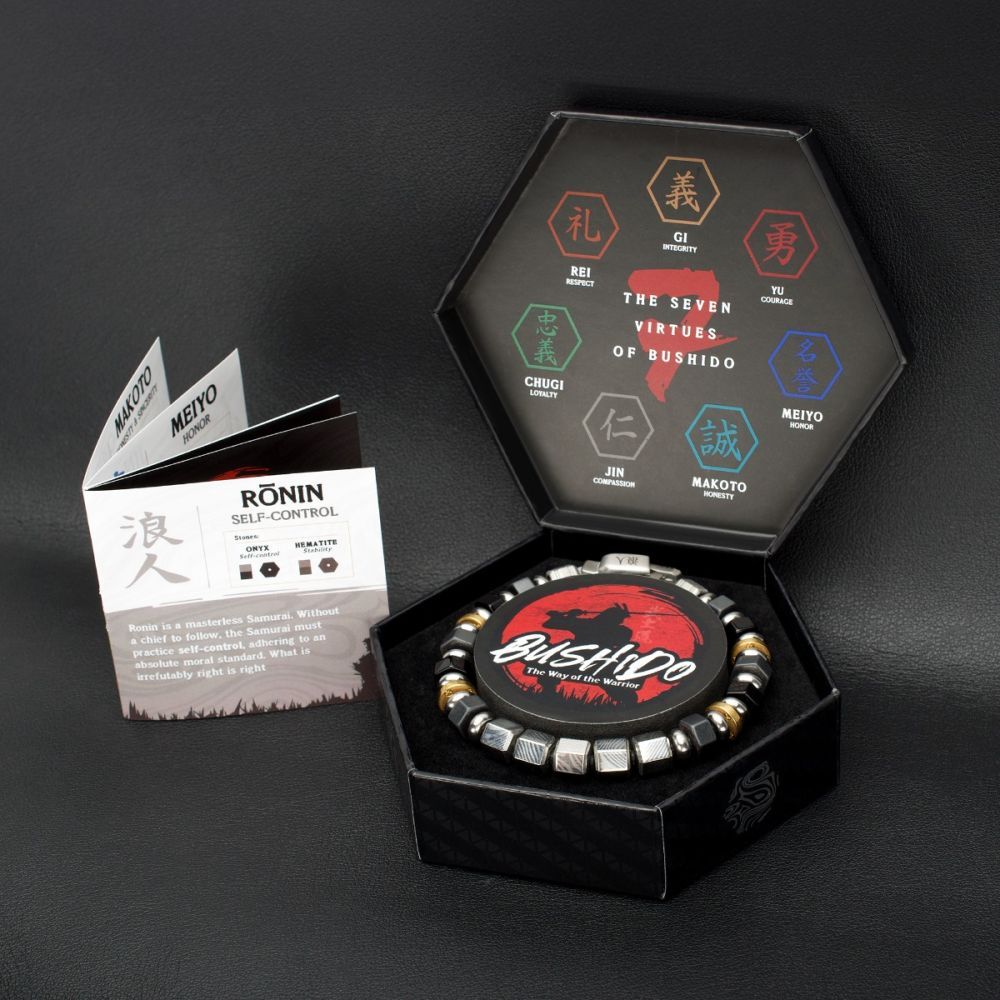 Bushido Virtue Bracelet - RONIN: Self-Control 7.75 inch