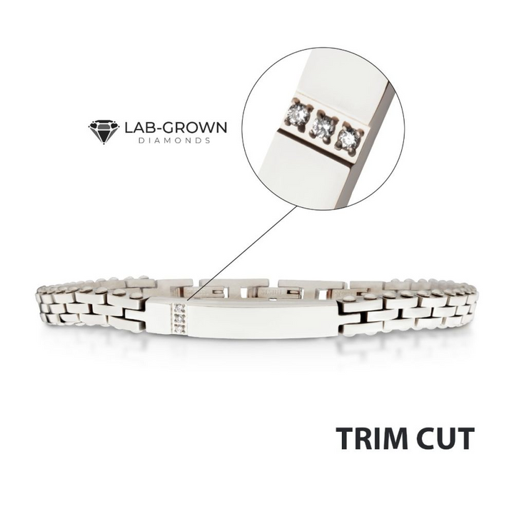 Lab-Grown Diamonds Tennis Steel Bracelet