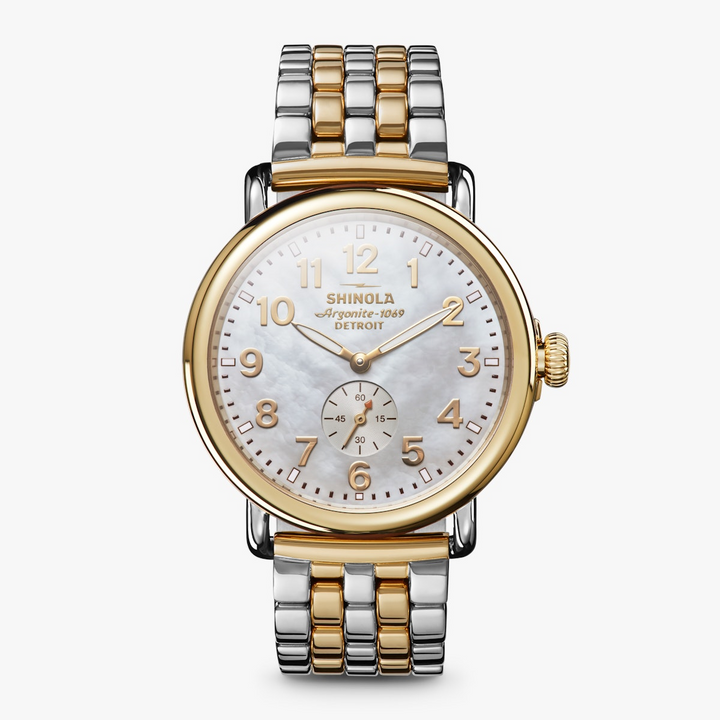 Shinola Mother of Pearl Dial Runwell Men's 41mm Quartz Watch with Small Seconds S0120299729