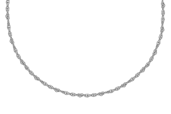 18 Inch Rope Chain, 14k White Gold