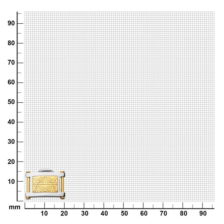 Square Stainless Steel Two-Tone Cuff Links