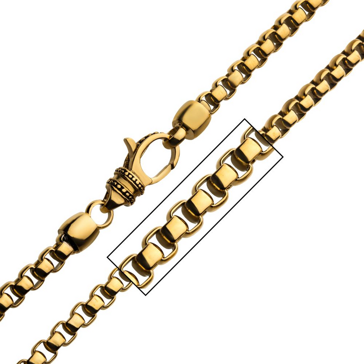 Gold Plated Bold Box Chain 24 inch