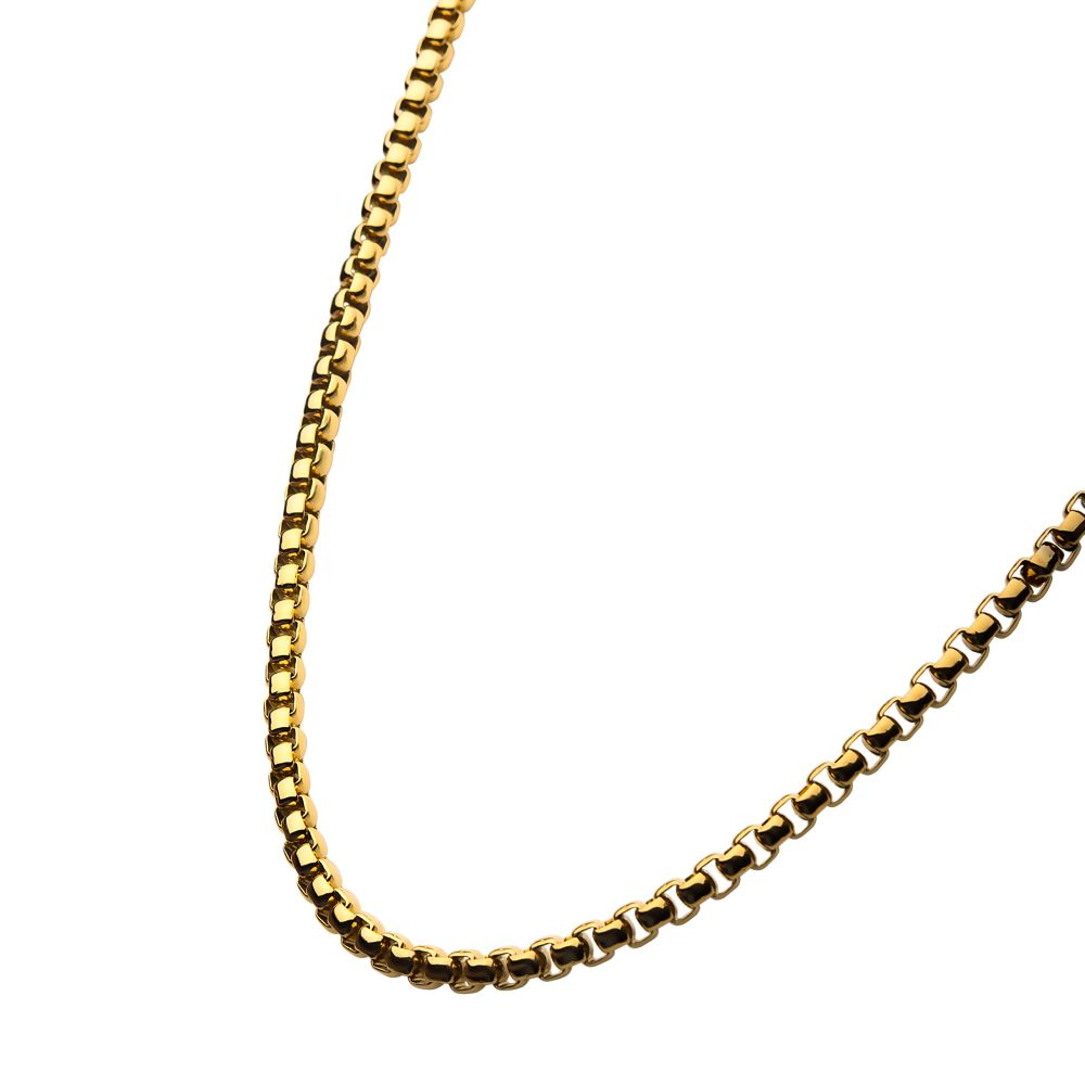 Gold Plated Bold Box Chain 24 inch