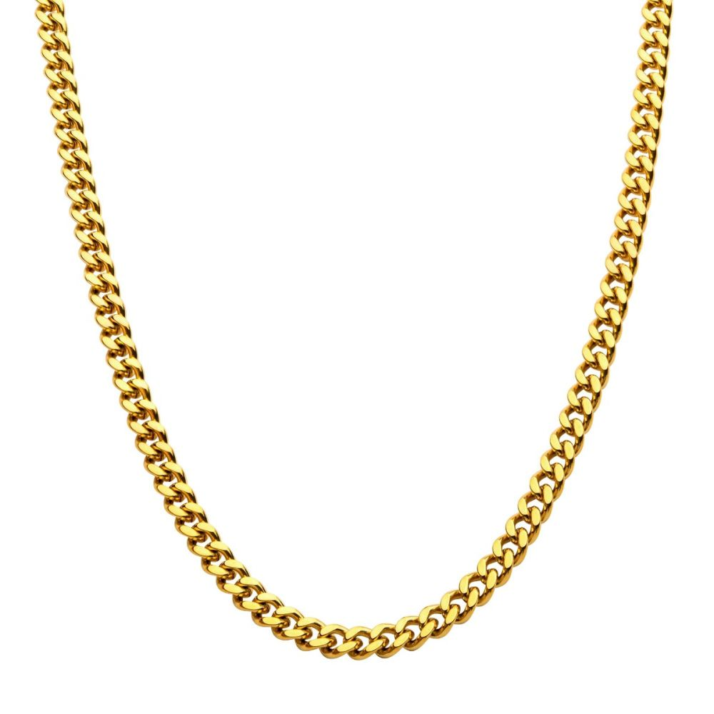 8mm 18K Gold Plated Miami Cuban Chain 24 inch