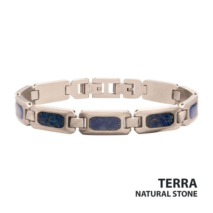 Lapis Lazuli Stainless Steel Bracelet