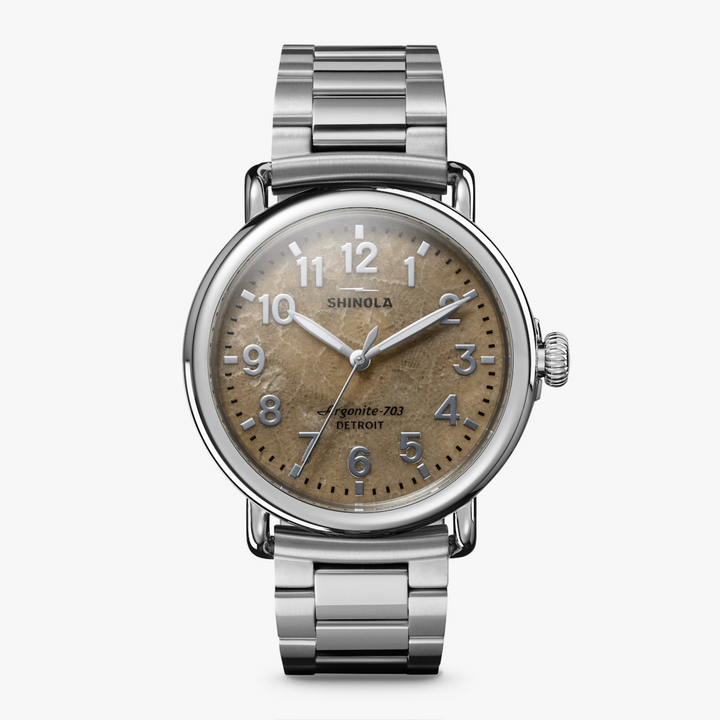 Shinola Petoskey Stone dial Runwell Men's 41mm Quartz Watch with Hours-Minutes-Seconds S0120299731