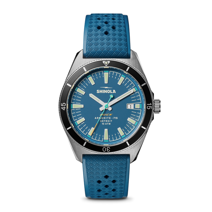 Shinola Blue Dial Duck Men's 40mm Quartz Watch with Date S0120301731