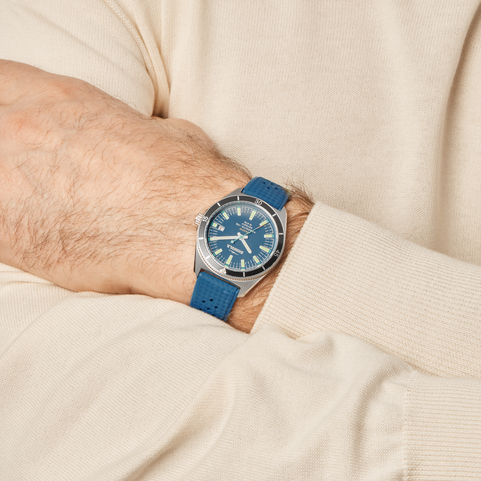 Shinola Blue Dial Duck Men's 40mm Quartz Watch with Date S0120301731
