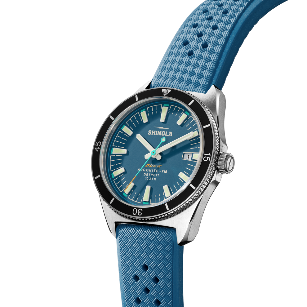 Shinola Blue Dial Duck Men's 40mm Quartz Watch with Date S0120301731