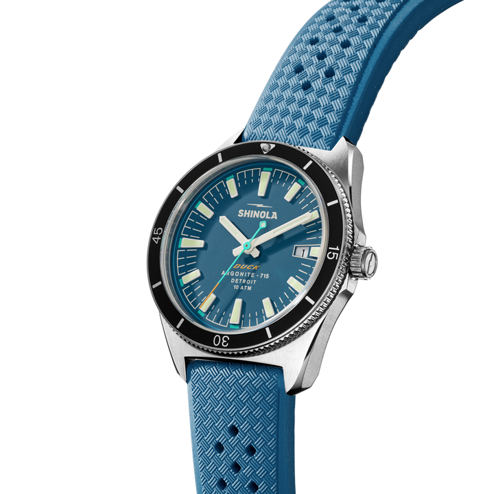 Shinola Blue Dial Duck Men's 40mm Quartz Watch with Date S0120301731