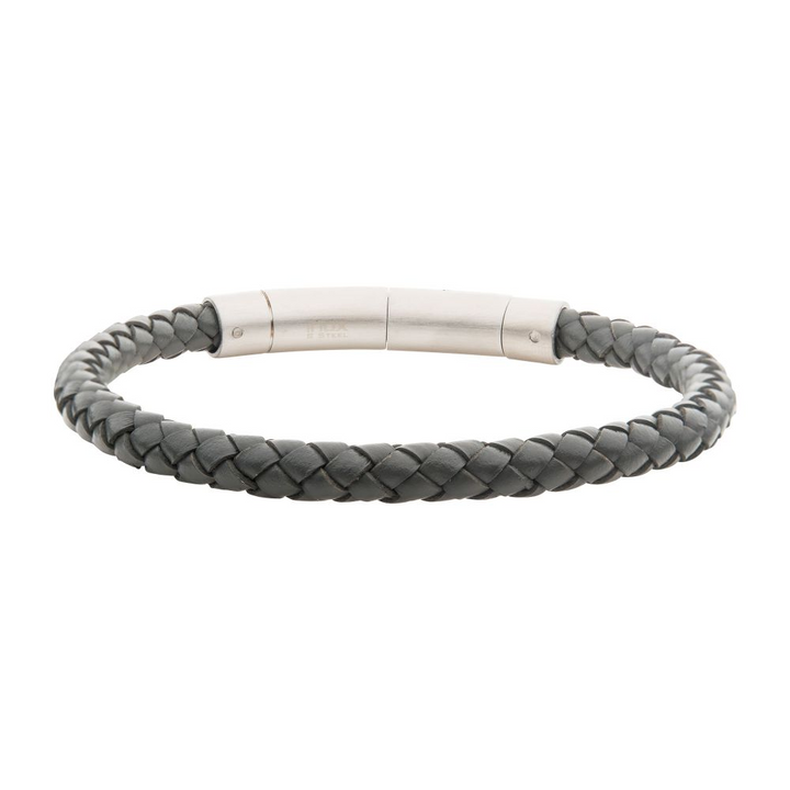 Genuine Leather Bracelet Grey