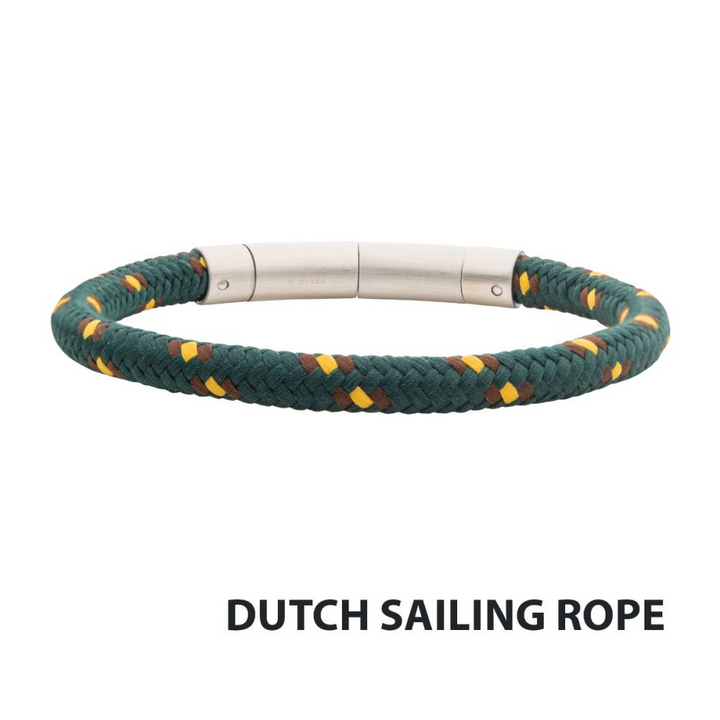 Green, Brown, with Yellow Nylon Bracelet