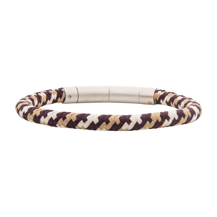 Brown, Beige and Dark Brown Nylon Cord Bracelet