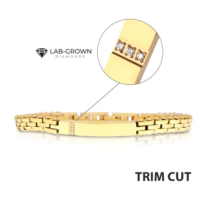 Lab-Grown Clear Diamonds Tennis 18K Gold IP Bracelet