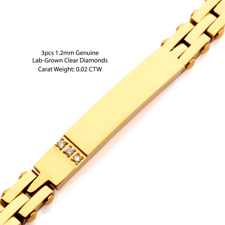 Lab-Grown Clear Diamonds Tennis 18K Gold IP Bracelet