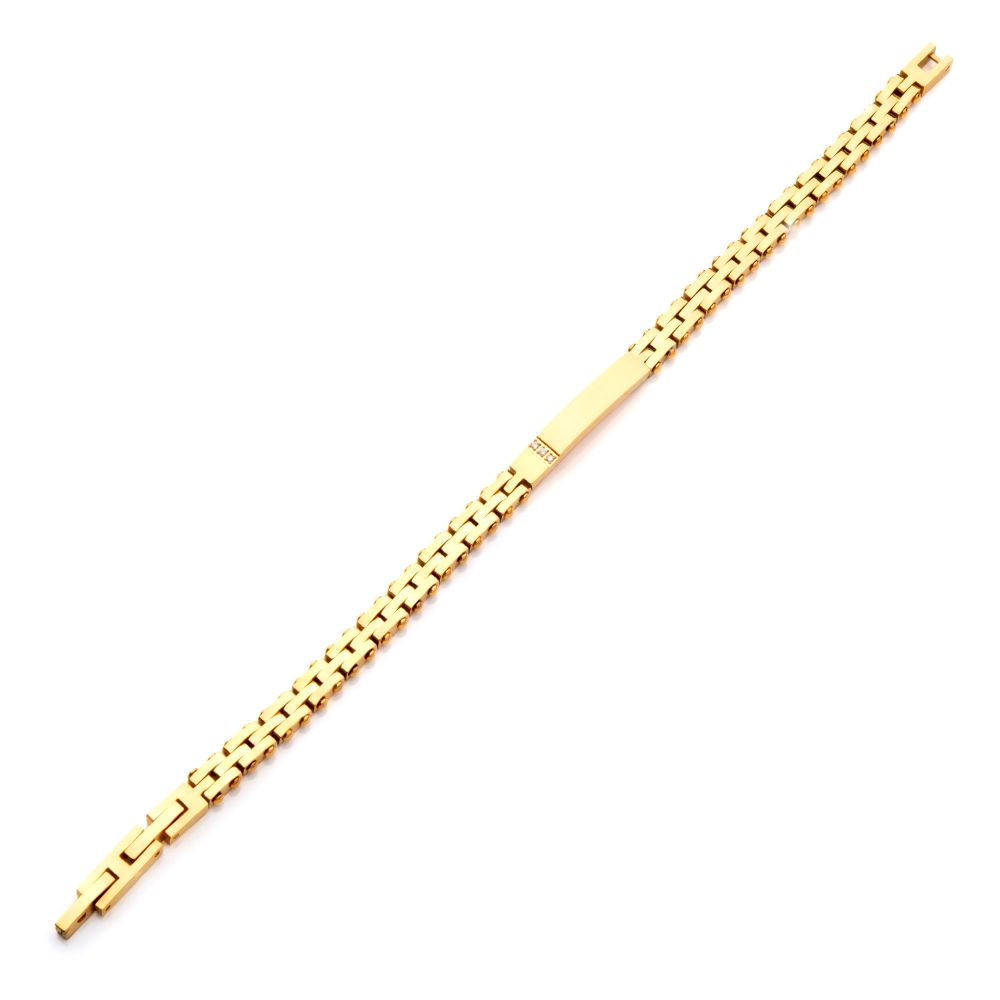 Lab-Grown Clear Diamonds Tennis 18K Gold IP Bracelet