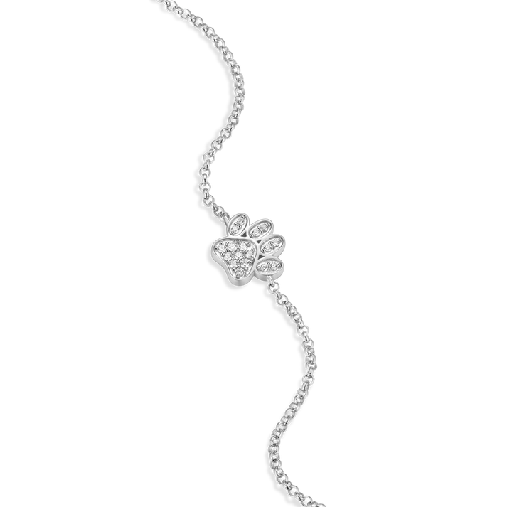 Sterling Silver Paw Print Bracelet