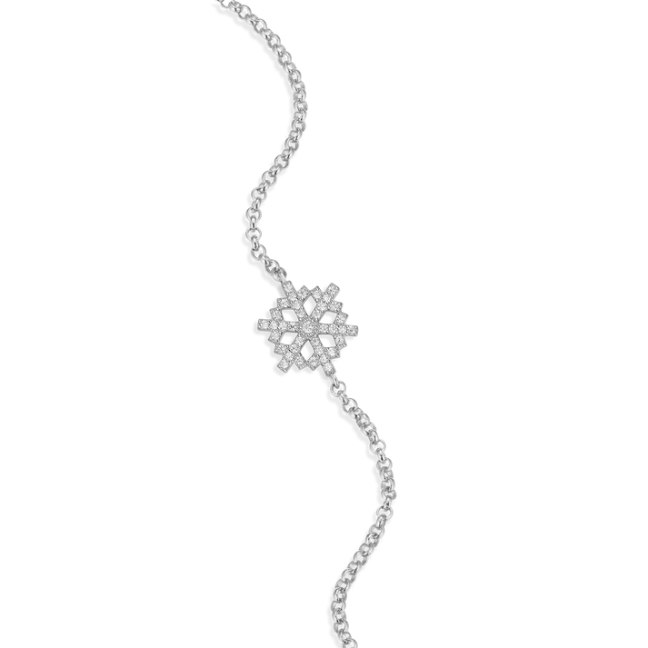 Snowflake Sterling Silver Lab Grown Diamond Bracelet