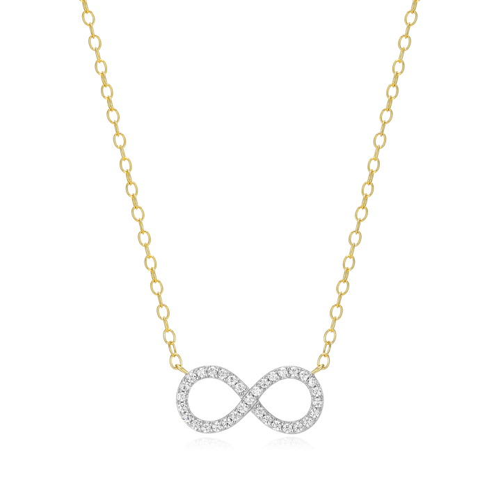 Infinity Sterling & 14k Yellow Gold Plated Lab Grown Diamond Pendant