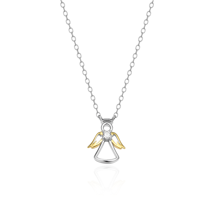 Sterling Silver Two-Tone Angel Pendant