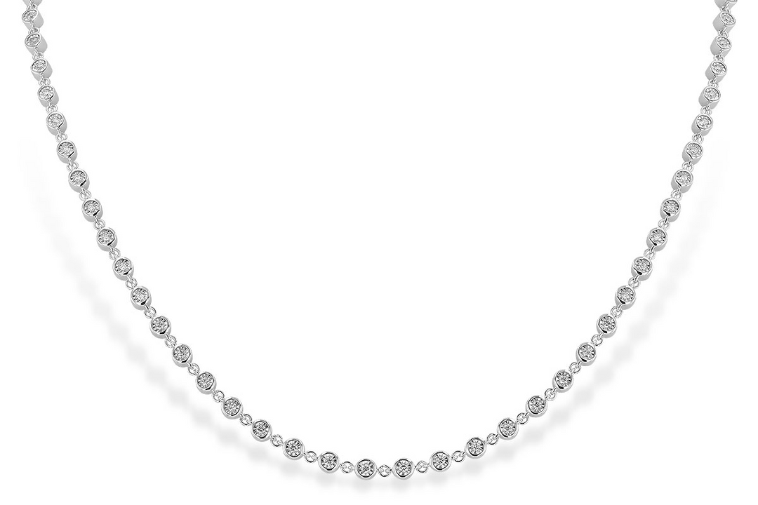 14k White Gold 18 inch .90ct total Tennis Diamond Necklace