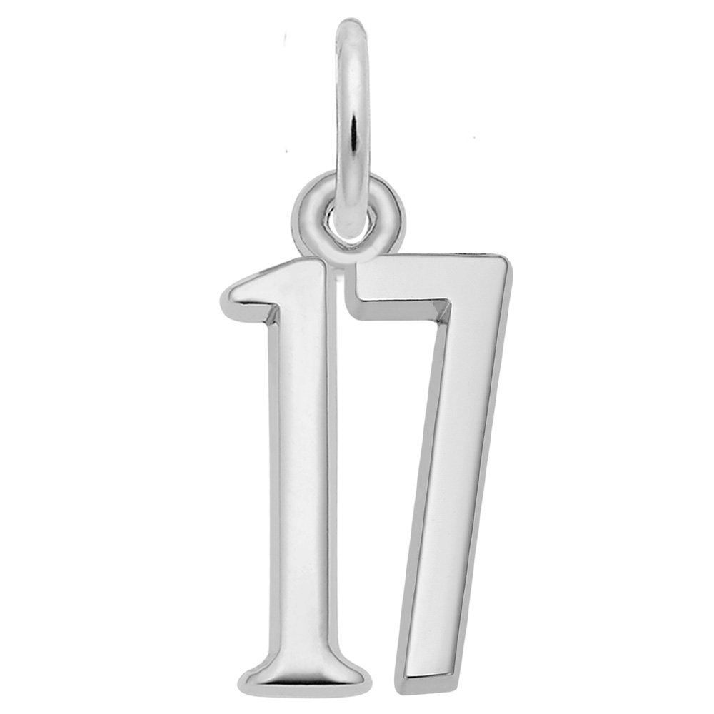 Sterling Silver Flat That’s My Number 17 Charm
