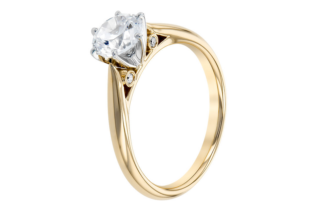 Cathedral Style 14k Two-Tone Engagement Ring .04 Total Carat Weight