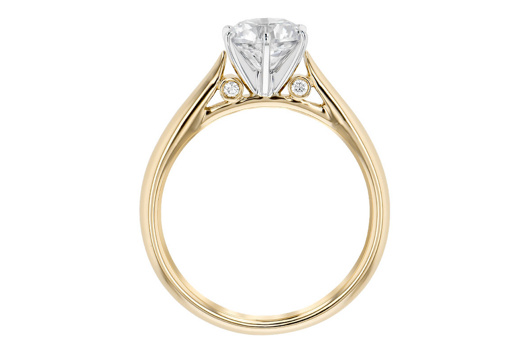 Cathedral Style 14k Two-Tone Engagement Ring .04 Total Carat Weight