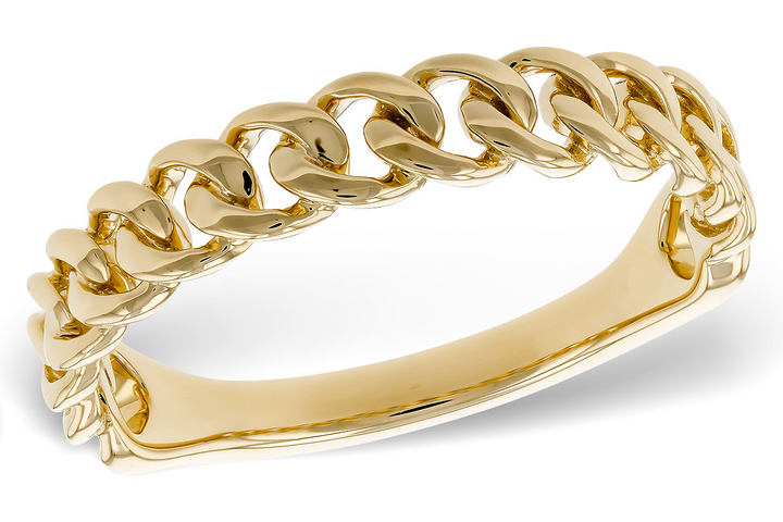 Chain link Free Form Ring 14k Yellow Gold Polished