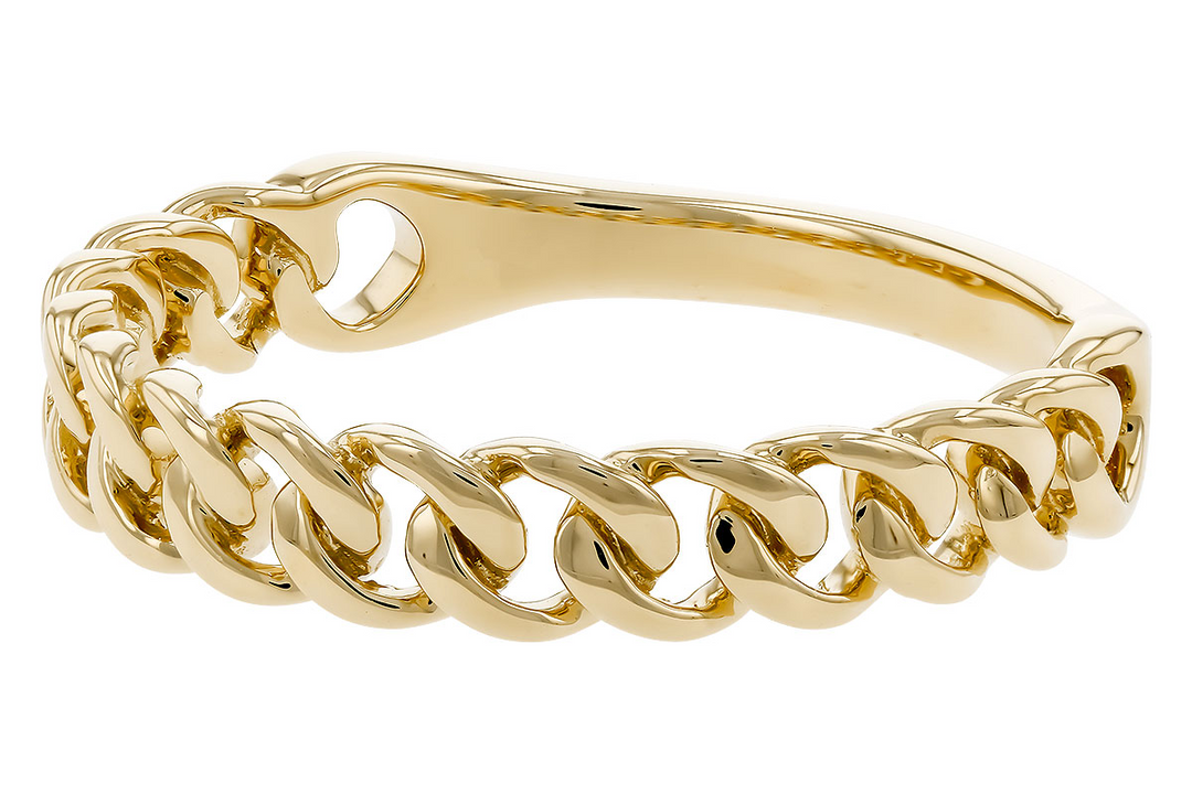 Chain link Free Form Ring 14k Yellow Gold Polished
