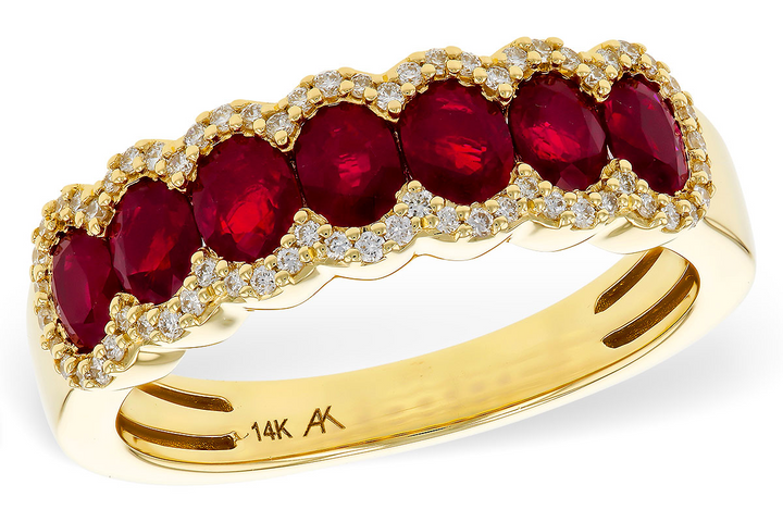 14k Yellow Gold Round Ruby Ring