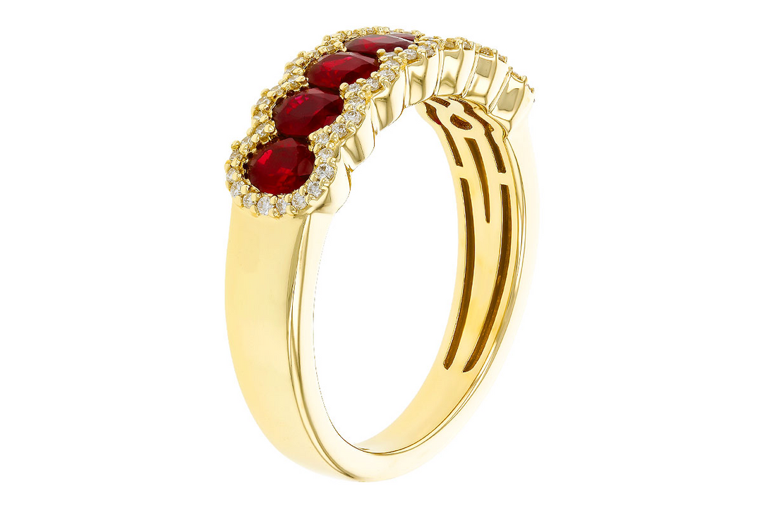 14k Yellow Gold Round Ruby Ring